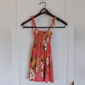 GIRLS SIZE 6 ROYAL HAWAIIAN CREATIONS SMOCKED/TIE SHOULDER TUBE DRESS 100% RAYON